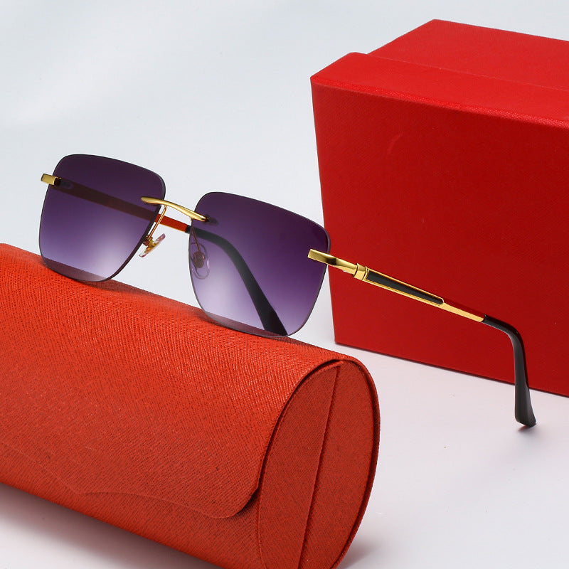 Damen modische rechteckige Halbrahmen-Sonnenbrille mit innovativem Design Brehn