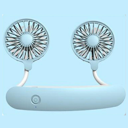 Unisex nan tragbarer Doppel-Nackenventilator mit leisem Motor, verstellbaren Lüfterköpfen und wiederaufladbarem Akku Brehn