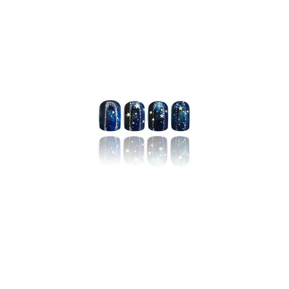 Kunstnagelset mit funkelnden Sternen und kosmischen Motiven Brehn