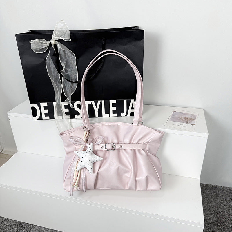 Stylische weiche Lederhandtasche mit Zubehör