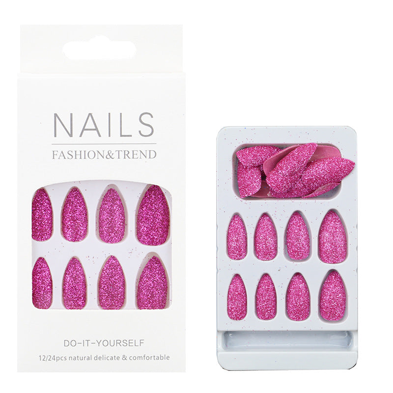 Glitzernde mandelförmige Press-On Nagelspitzen Brehn