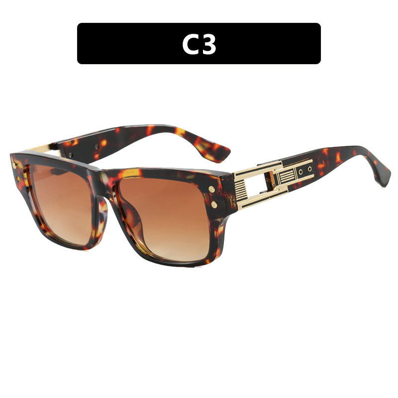 Damen modische quadratische Sonnenbrille mit eleganter goldener Zierstruktur Brehn