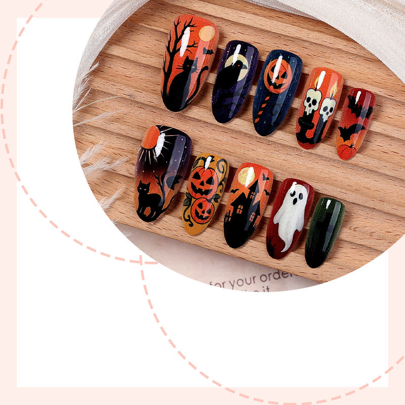 Kunstnagelset mit gruseligen Halloween-Motiven Brehn 1789118658