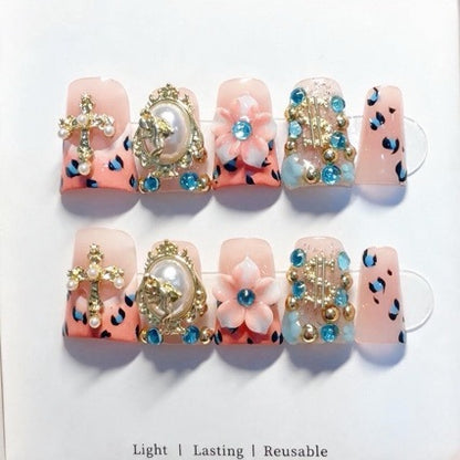 Dekoratives 3D Press-On Nagelkunst Set