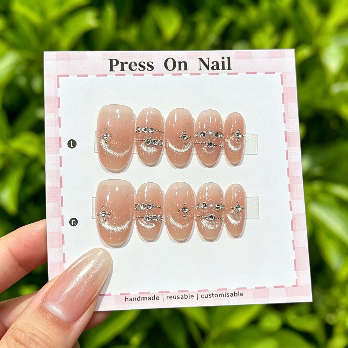 Anpassbare Glitter-Akzent Press-On Nägel