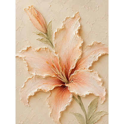 Florales Relief-texturiertes Leinwandkunstwerk
