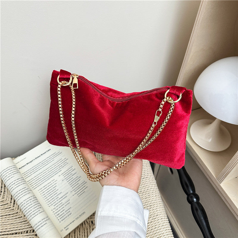 WoElegant Samt Clutch Tasche Brehn