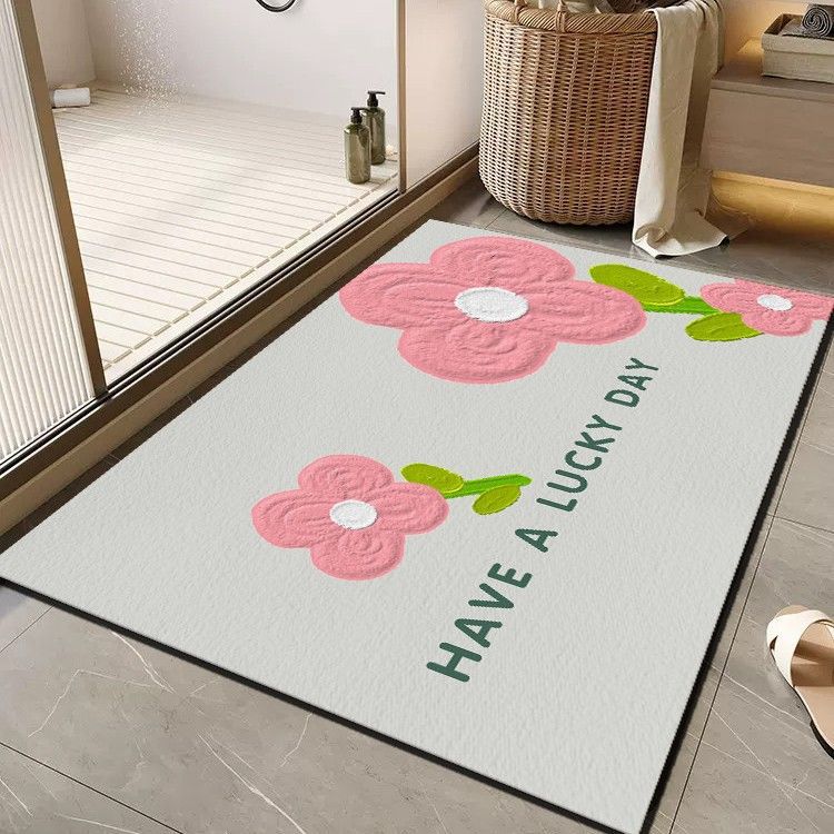 Fröhliche Blumenbotschaft Badteppich Brehn
