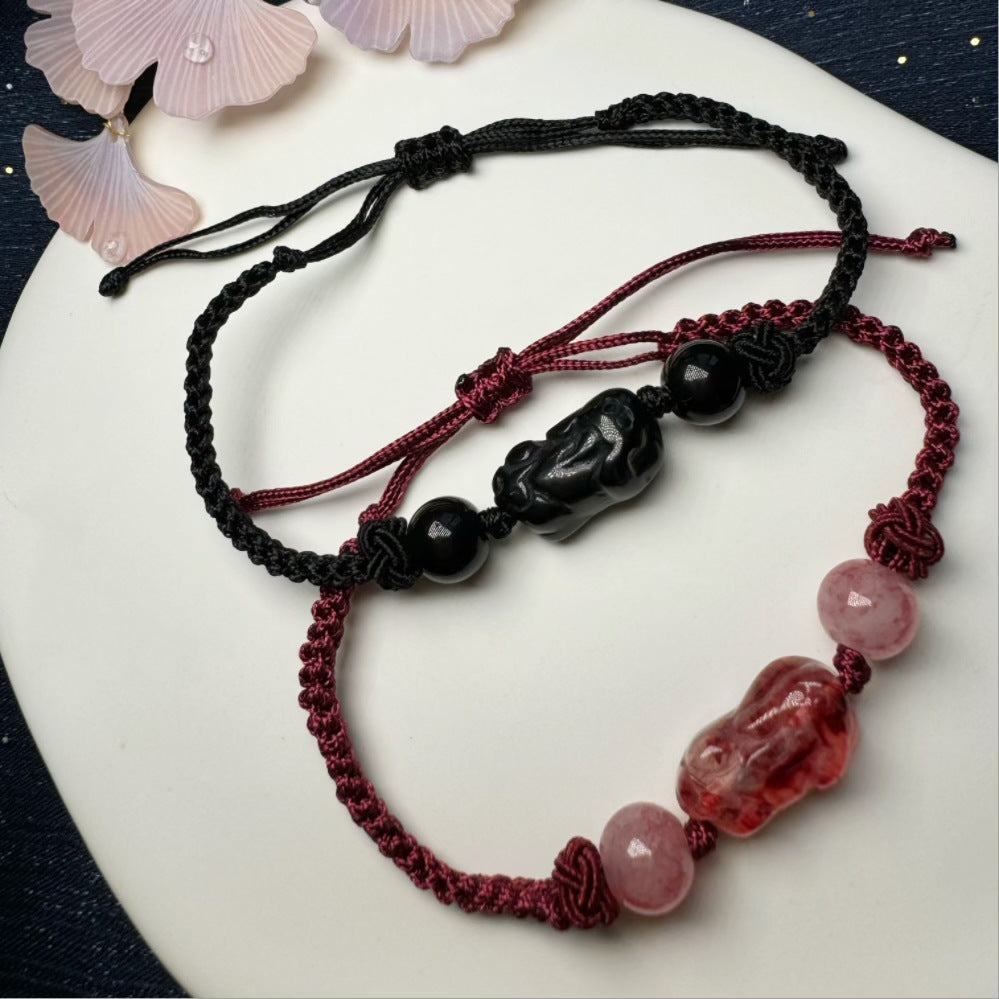 Adjustable Macrame Schutz Charm Armband Brehn