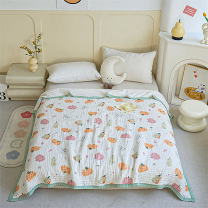 Leichtgewichtige Wendbare Baumwoll-Musselin Erdbeer Quiltdecke