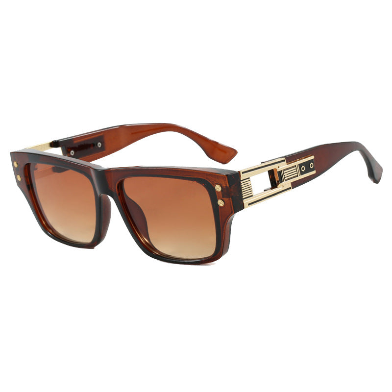 Damen modische quadratische Sonnenbrille mit eleganter goldener Zierstruktur Brehn