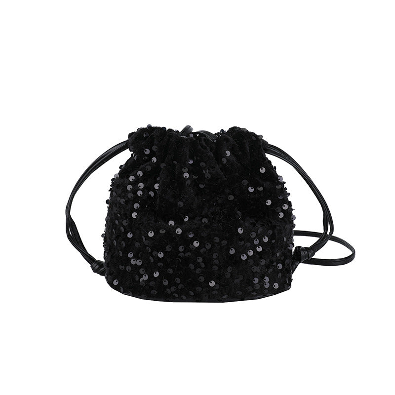 Glitzernde Pailletten Mini Tasche mit Kordelzug Brehn