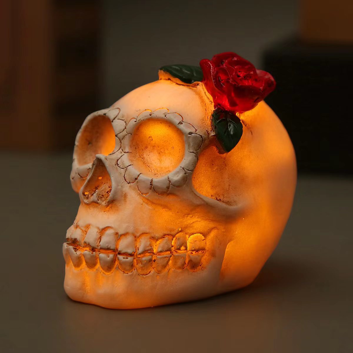 Dekorative LED Totenkopf-Lampe Brehn