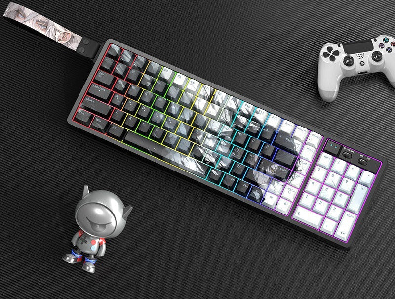 Anpassbare RGB Gaming-Tastatur mit künstlerischen Tastenabdeckungen Brehn