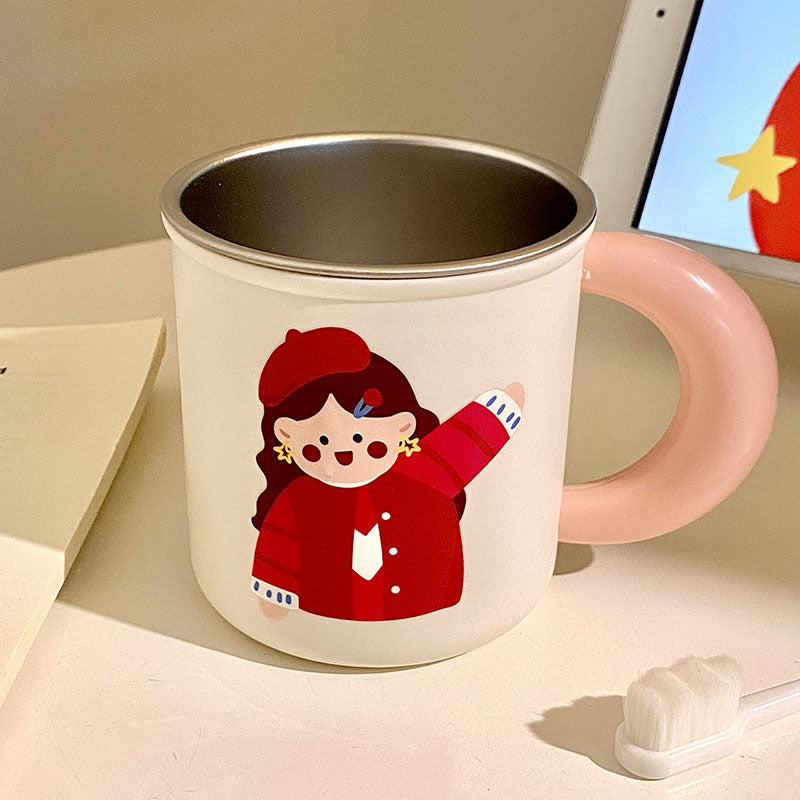 Edelstahl Kaffeebecher mit Fröhlichem Kindermotiv Brehn