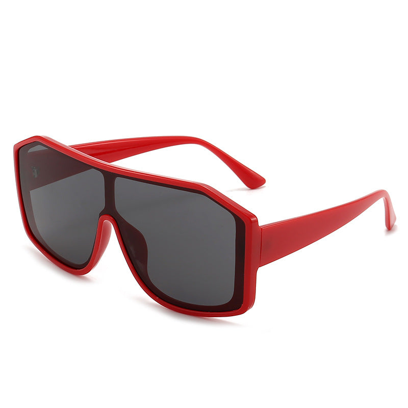 Oversized Geometric Shield Sonnenbrille Trendiges Design