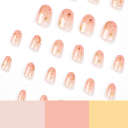 Kunstvolle Nagelkunst mit Sternen- und Mondmotiven Brehn