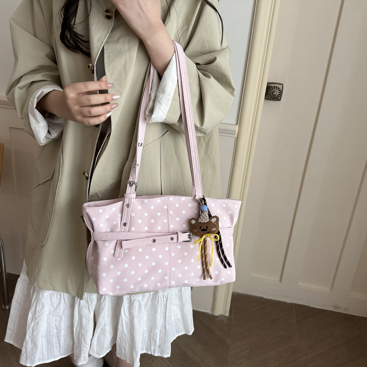 Charmante Polka Dot Handtasche