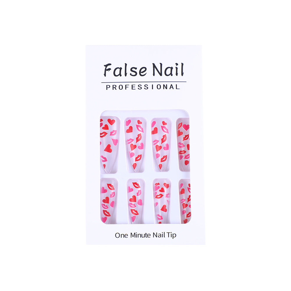 Künstliche Nagelspitzen mit Herzen Motiven Brehn