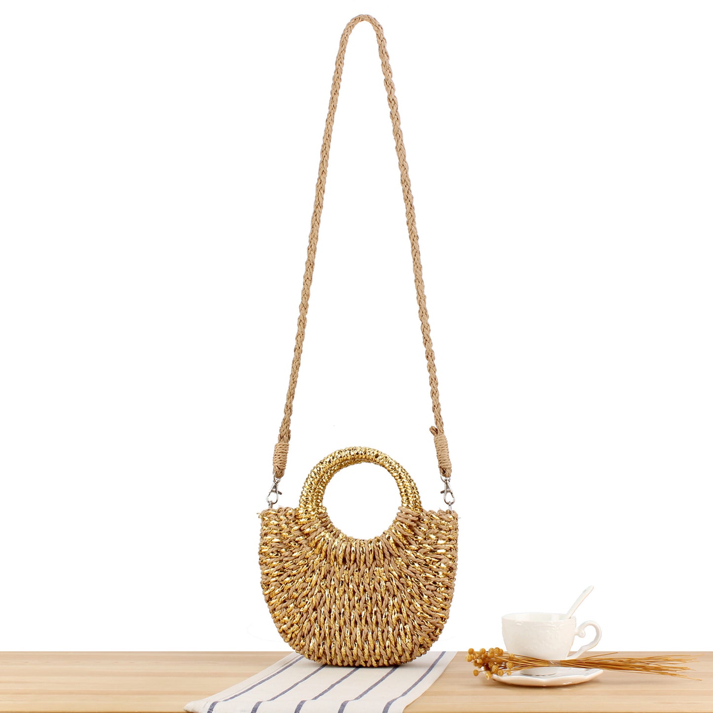 Handtasche mit Raffiniertem Geflecht Brehn