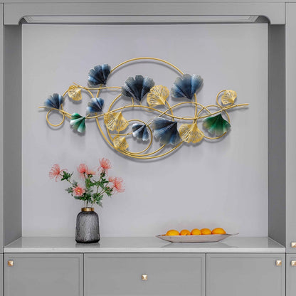 Dekorative Metall Wandkunst Skulptur mit Ginkgo Blatt Design Brehn