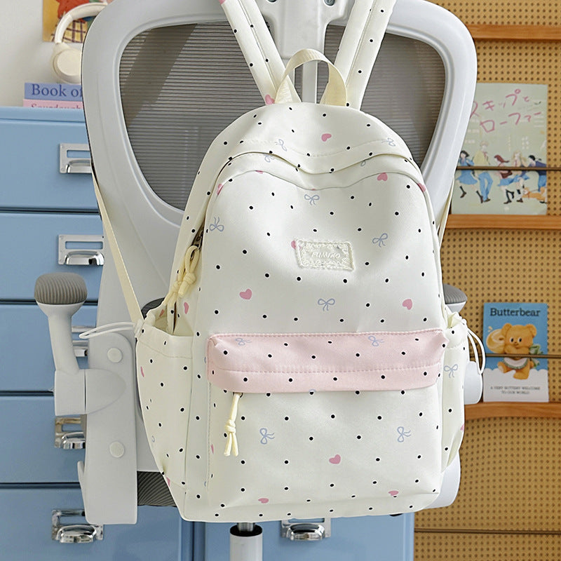 Charmanter gepunkteter Schulrucksack Brehn