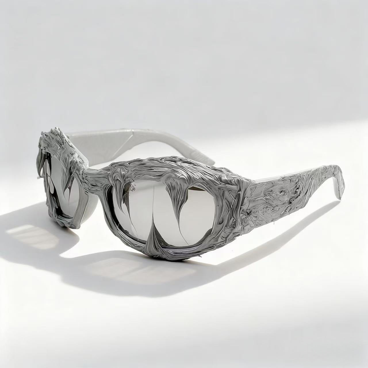 Damen futuristische Design-Sonnenbrille mit einzigartiger strukturierter Oberfläche Brehn