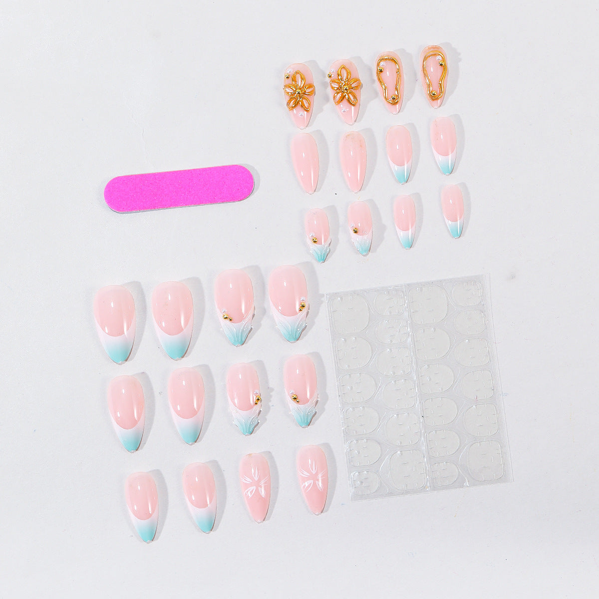 Elegantes florales Nagelkunst-Set Brehn
