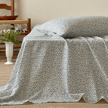 Gegerbete Leinenmischung Floral Bettüberwurf und Kissenbezug Set