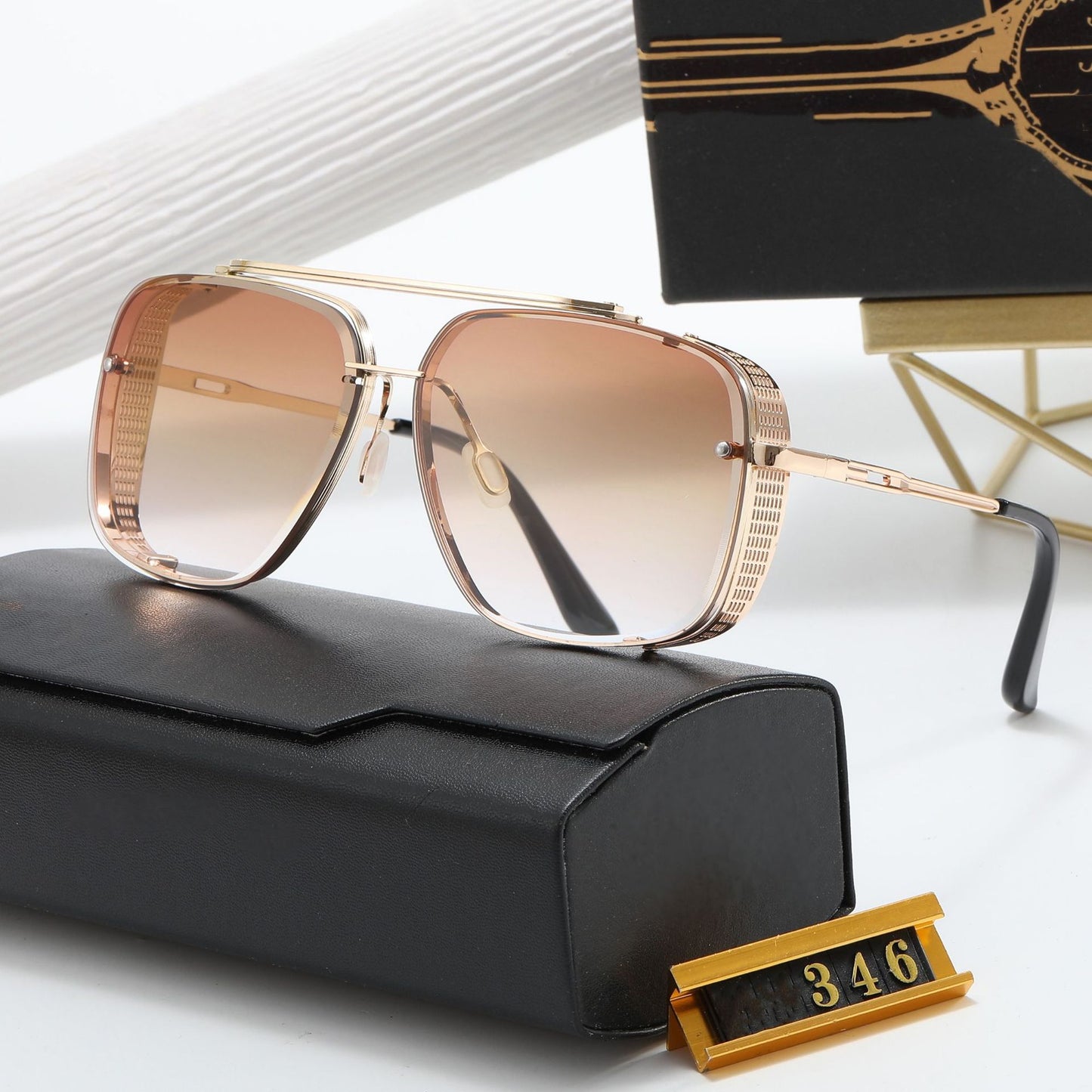 Damen Designer-Sonnenbrille mit stilvollem eckigem Rahmen und UV-Schutz Brehn