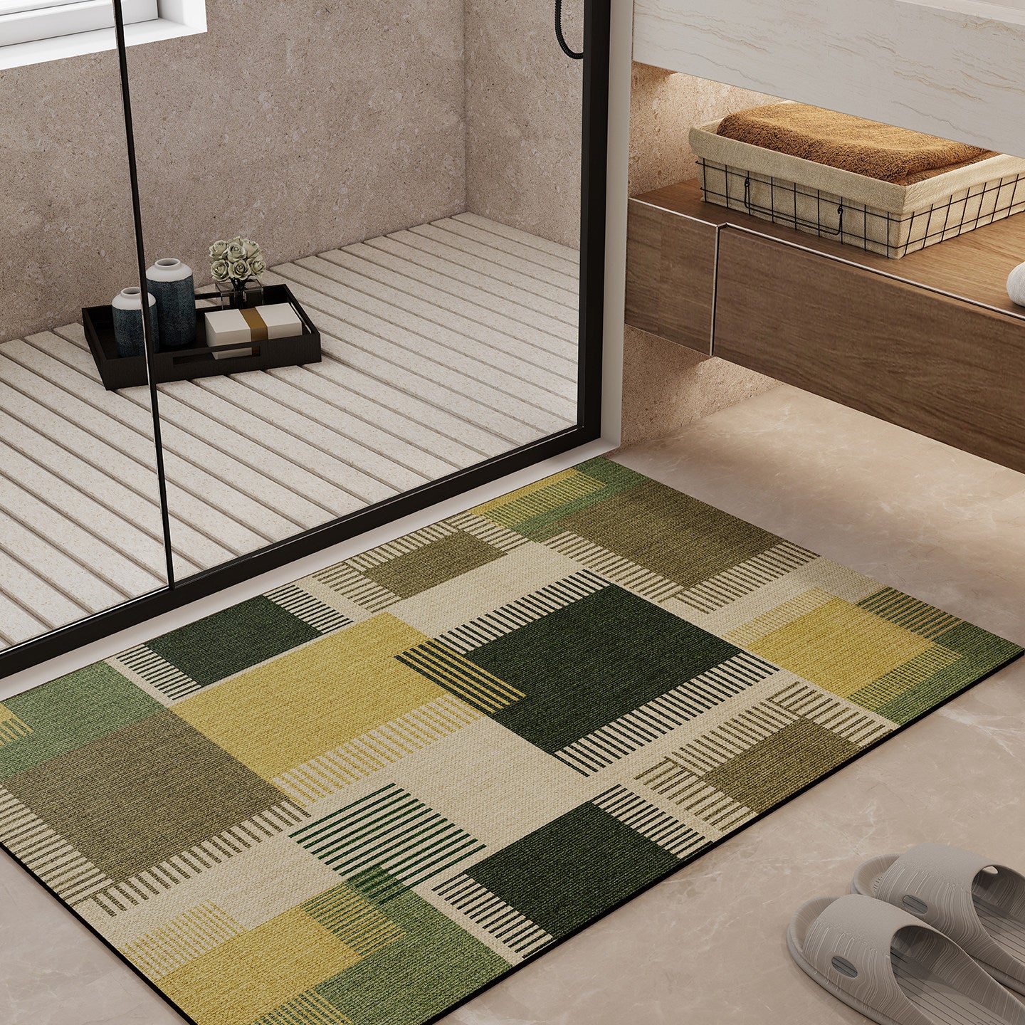 Geometrisches Muster Badematte Brehn