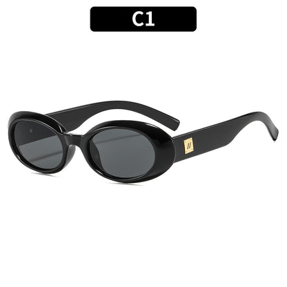 Elegante Retro-Ovalrahmen-Sonnenbrille