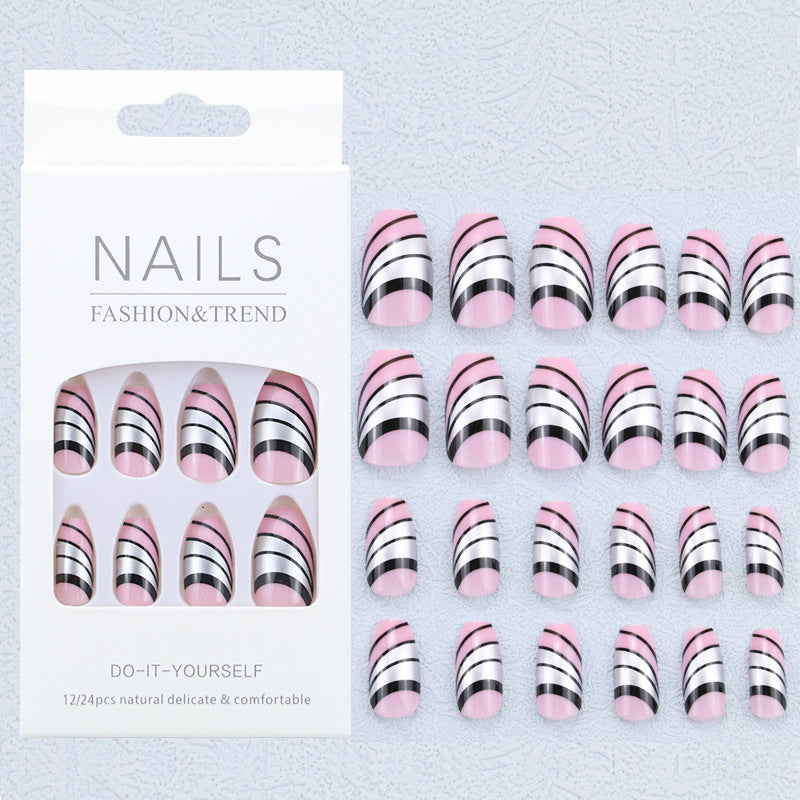 Künstlerisches Grafik Press-On Nagelset Brehn