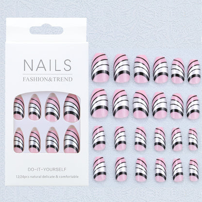 Künstlerisches Grafik Press-On Nagelset Brehn