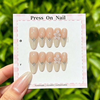 Anpassbare Glitter-Akzent Press-On Nägel
