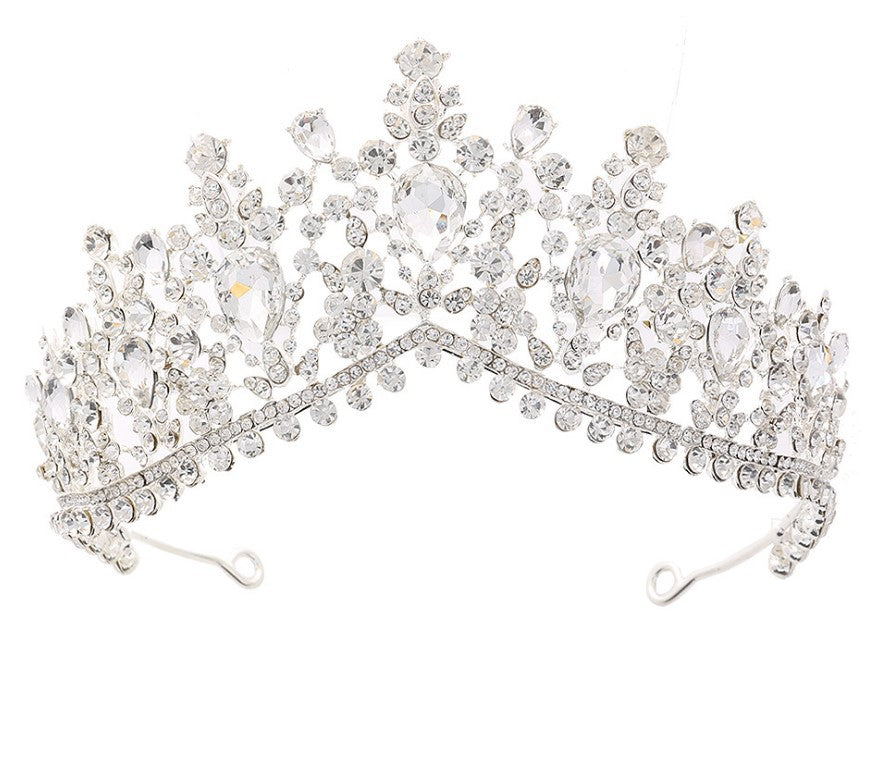 Damen Glamouröse Tiara mit Strass- und Kristallverzierungen Brehn
