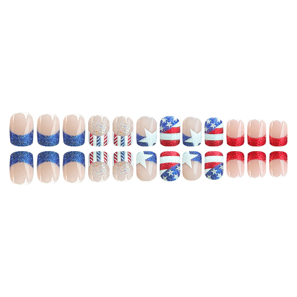 Patriotisches Themen-Press-On-Nagel-Set Brehn