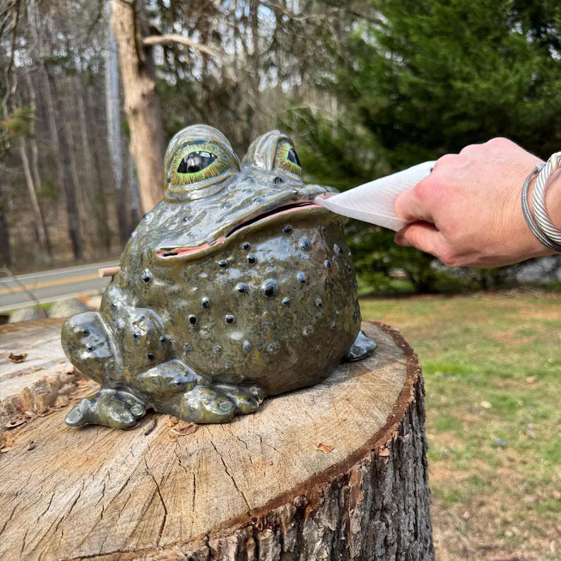 Dekorative Froschfigur mit Zahnbürstenhalter Brehn