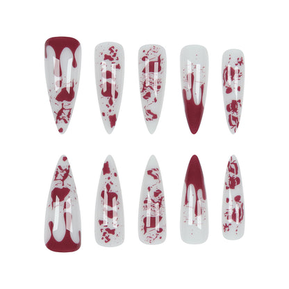 Gothic Blood-Drip Stiletto Nägel Brehn