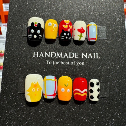 Künstlerisch Charakter-Themen Druck-Nagelset
