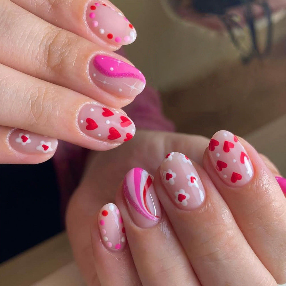 Romantische herzthemen Nagelkunst zum Aufkleben Brehn