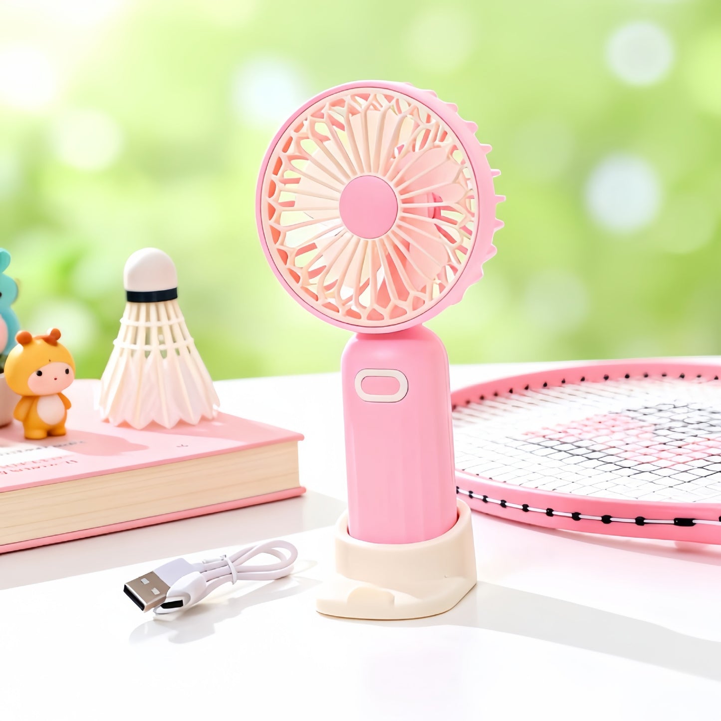 Damen Tragbarer Mini-Ventilator mit Spiralstruktur und USB-Anschluss Brehn