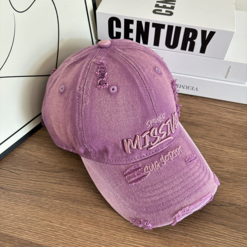 Damen Zerrissene Denim Verstellbare Baseballmütze Brehn