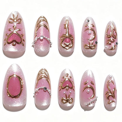 Kunstnagelset mit romantischen Verzierungen Brehn