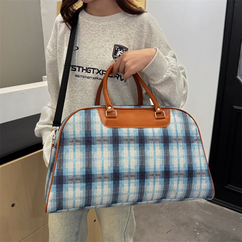 Stylische Karierte Wochenend-Tote-Tasche Brehn