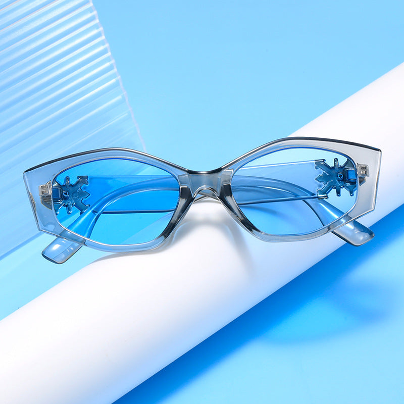 Damen geometrische Sonnenbrille mit luxuriösem Detail Brehn