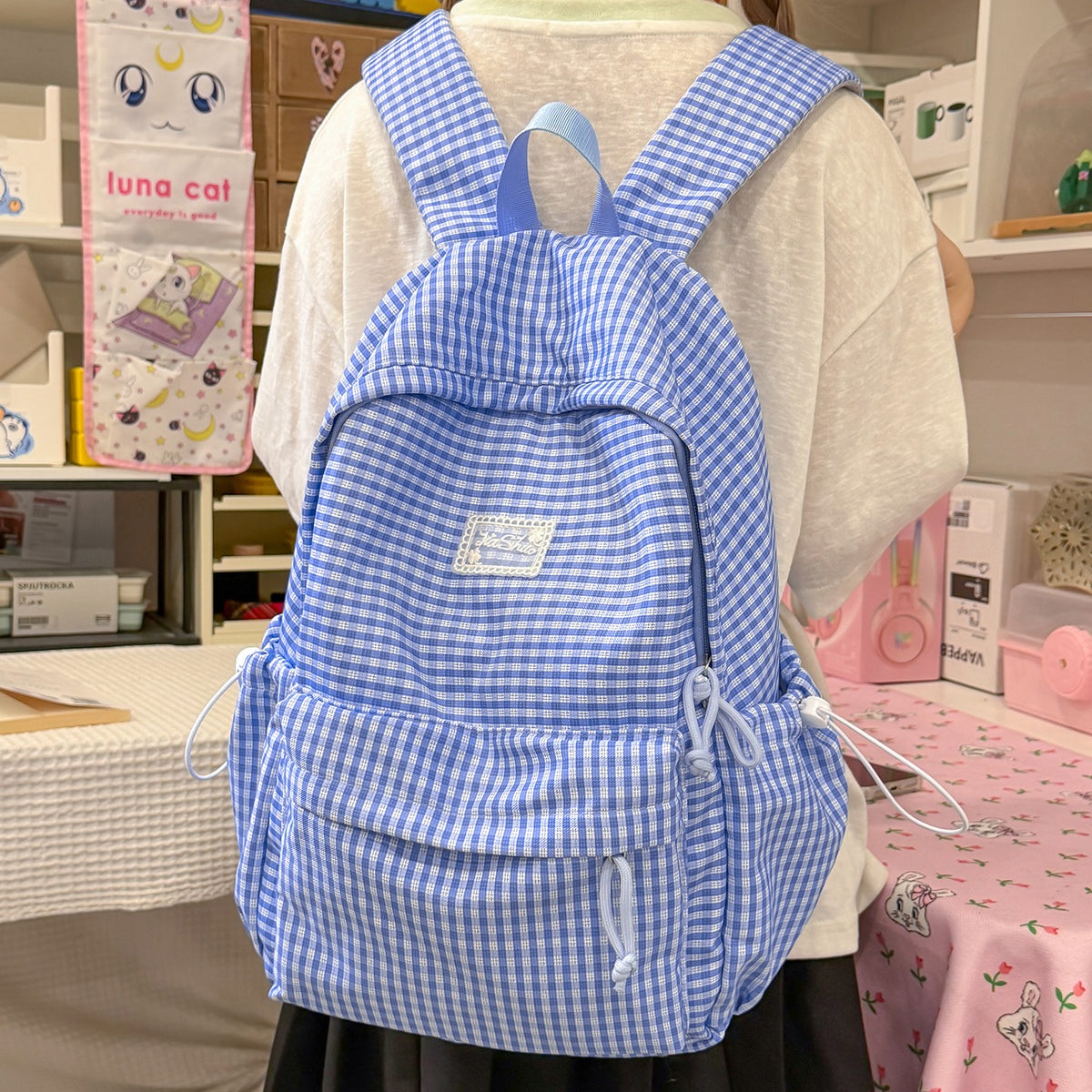 Stylischer gittergemusterter Tagesrucksack Brehn