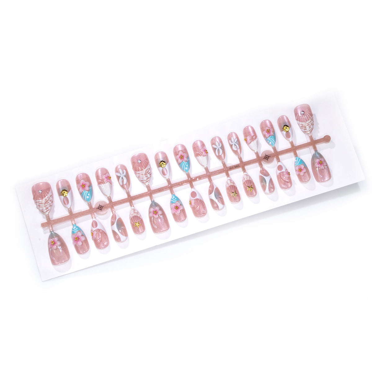 Künstlerisches Floral Verziertes Press-On Nail Art Set Brehn