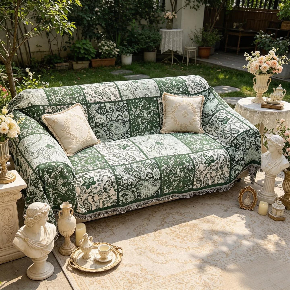 Elegante Patchwork Sofadecke