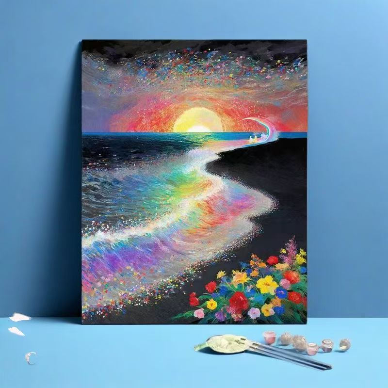 Rainbow Ocean Landscape Art Print Brehn